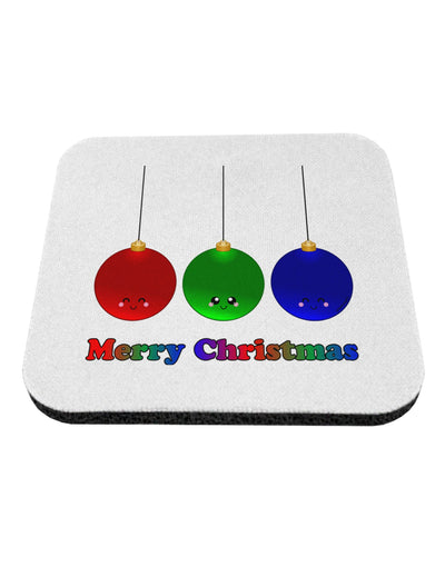 Merry Christmas Cute Christmas Ornaments Coaster-Coasters-TooLoud-White-Davson Sales