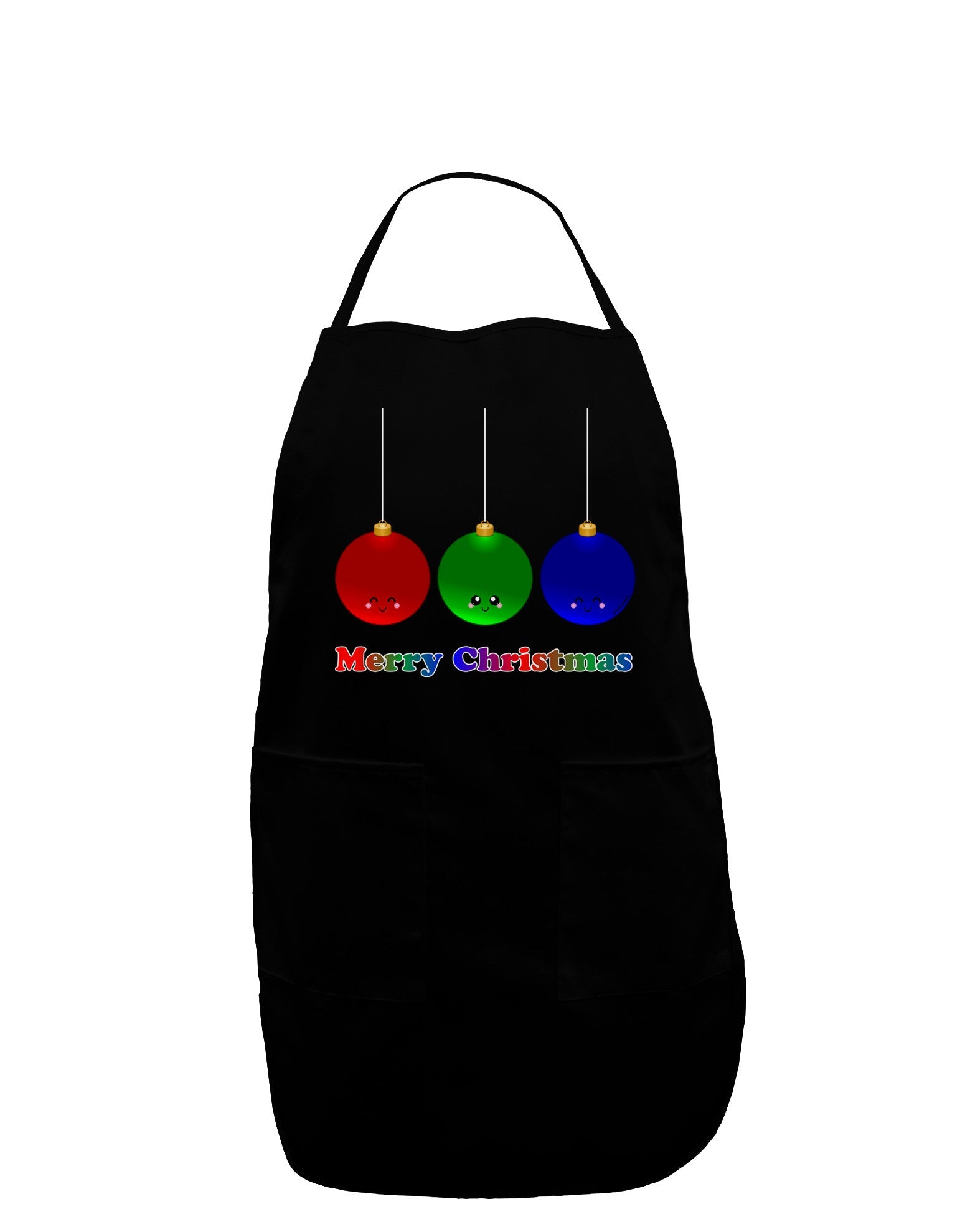 Merry Christmas Cute Christmas Ornaments Dark Adult Apron-Bib Apron-TooLoud-Black-One-Size-Davson Sales