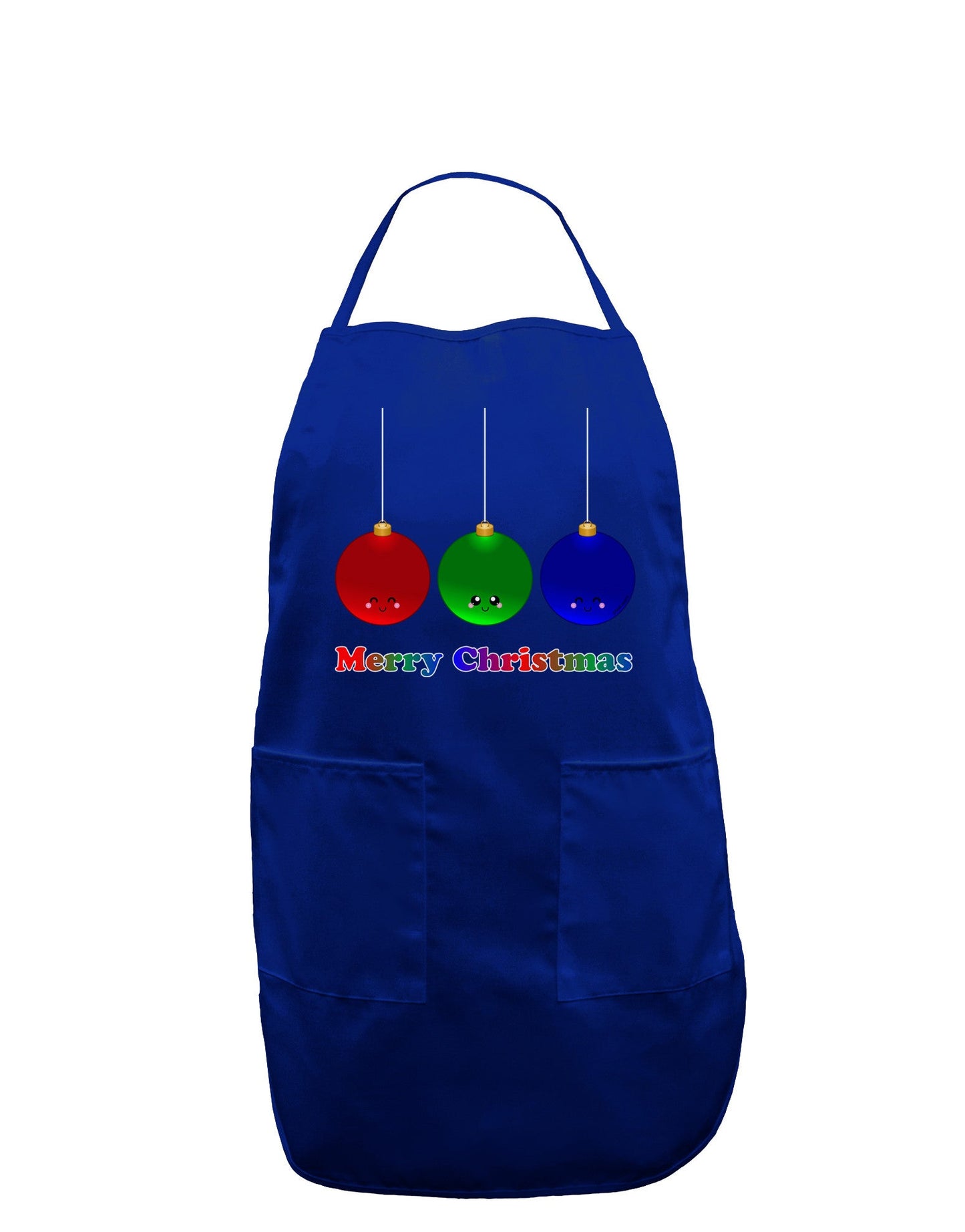 Merry Christmas Cute Christmas Ornaments Dark Adult Apron-Bib Apron-TooLoud-Royal Blue-One-Size-Davson Sales