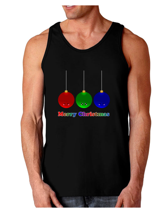 Merry Christmas Cute Christmas Ornaments Dark Loose Tank Top-Mens Loose Tank Top-TooLoud-Black-Small-Davson Sales