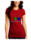 Merry Christmas Cute Christmas Ornaments Juniors Crew Dark T-Shirt-Ornament-TooLoud-Red-Juniors Fitted Small-Davson Sales