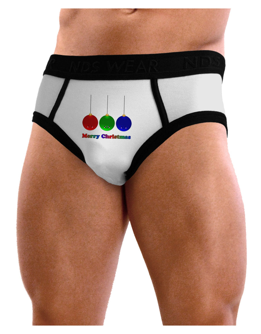 Merry Christmas Cute Christmas Ornaments Mens NDS Wear Briefs Underwear-Mens Briefs-NDS Wear-White-with-Black-Small-Davson Sales