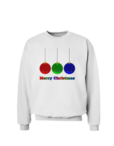 Merry Christmas Cute Christmas Ornaments Sweatshirt-Sweatshirts-TooLoud-White-Small-Davson Sales