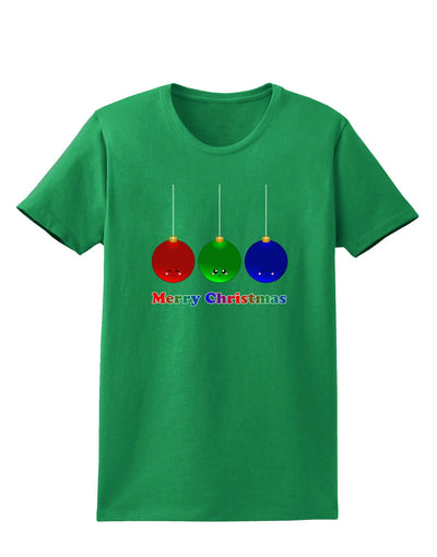 Merry Christmas Cute Christmas Ornaments Womens Dark T-Shirt-Ornament-TooLoud-Kelly-Green-X-Small-Davson Sales