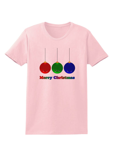 Merry Christmas Cute Christmas Ornaments Womens T-Shirt-Ornament-TooLoud-PalePink-X-Small-Davson Sales