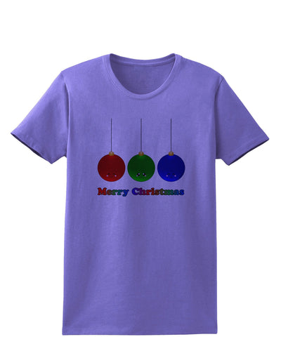 Merry Christmas Cute Christmas Ornaments Womens T-Shirt-Ornament-TooLoud-Violet-X-Small-Davson Sales