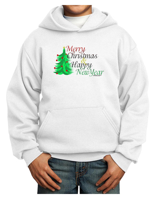 Merry Christmas & Happy New Year Youth Hoodie Pullover Sweatshirt-Youth Hoodie-TooLoud-White-XS-Davson Sales