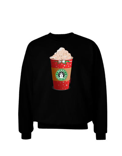 Merry Christmas Latte Cup Adult Dark Sweatshirt-Sweatshirts-TooLoud-Black-Small-Davson Sales