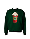 Merry Christmas Latte Cup Adult Dark Sweatshirt-Sweatshirts-TooLoud-Deep-Forest-Green-Small-Davson Sales