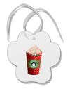 Merry Christmas Latte Cup Paw Print Shaped Ornament-Ornament-TooLoud-White-Davson Sales