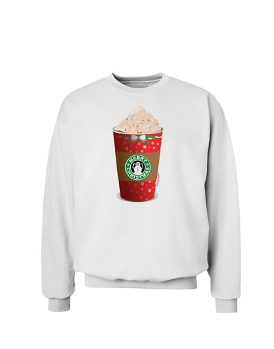 Merry Christmas Latte Cup Sweatshirt-Sweatshirts-TooLoud-White-Small-Davson Sales