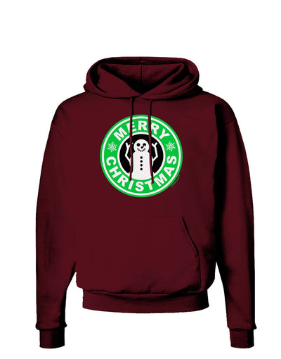 Merry Christmas Latte Logo Dark Hoodie Sweatshirt-Hoodie-TooLoud-Maroon-Small-Davson Sales