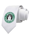 Merry Christmas Latte Logo Printed White Necktie