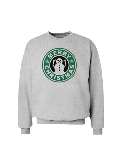 Merry Christmas Latte Logo Sweatshirt-Sweatshirts-TooLoud-AshGray-Small-Davson Sales