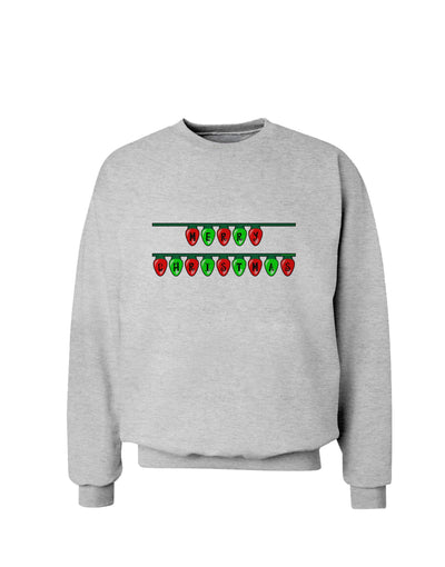 Merry Christmas Lights Red and Green Sweatshirt-Sweatshirts-TooLoud-AshGray-Small-Davson Sales