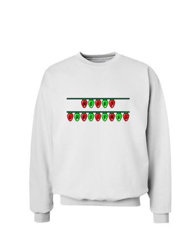 Merry Christmas Lights Red and Green Sweatshirt-Sweatshirts-TooLoud-White-Small-Davson Sales