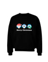 Merry Christmas Penguins See Hear Speak No Evil Adult Dark Sweatshirt-Sweatshirts-TooLoud-Black-Small-Davson Sales