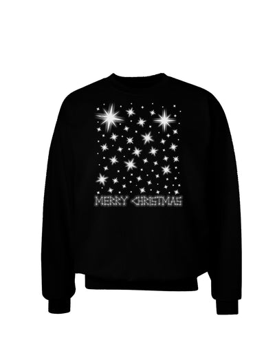 Merry Christmas Shining Night Stars Adult Dark Sweatshirt-Sweatshirts-TooLoud-Black-Small-Davson Sales