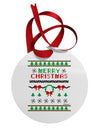 Merry Christmas Ugly Christmas Sweater Circular Metal Ornament-Ornament-TooLoud-White-Davson Sales