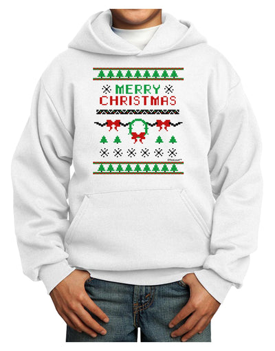 Merry Christmas Ugly Christmas Sweater Youth Hoodie Pullover Sweatshirt-Youth Hoodie-TooLoud-White-XS-Davson Sales