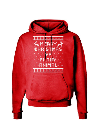 Merry Christmas Ya Filthy Animal Christmas Sweater Dark Hoodie Sweatshirt-Hoodie-TooLoud-Red-Small-Davson Sales