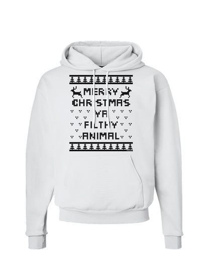 Merry Christmas Ya Filthy Animal Christmas Sweater Hoodie Sweatshirt-Hoodie-TooLoud-White-Small-Davson Sales