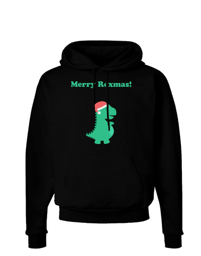 Merry Rexmas T-Rex Dinosaur Christmas Dark Hoodie Sweatshirt-Hoodie-TooLoud-Black-Small-Davson Sales