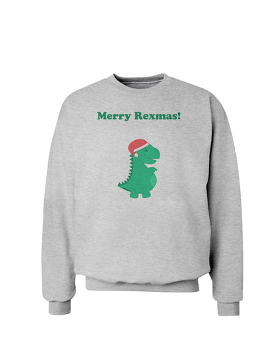 Merry Rexmas T-Rex Dinosaur Christmas Sweatshirt-Sweatshirts-TooLoud-AshGray-Small-Davson Sales