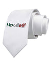 Mexcellent Flag Color - Cinco De Mayo Printed White Necktie