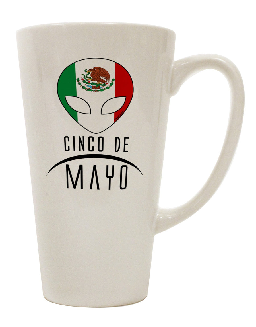 Mexican Extraterrestrial Text 16 Ounce Conical Latte Coffee Mug - Expertly Crafted for Drinkware Enthusiasts by TooLoud-Conical Latte Mug-TooLoud-White-Davson Sales