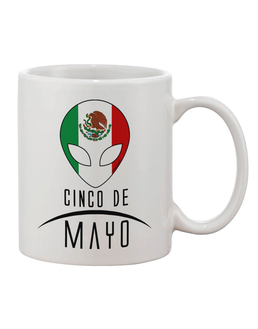 Mexican Extraterrestrial Text Printed 11 oz Coffee Mug - Crafted for Discerning Drinkware Enthusiasts-11 OZ Coffee Mug-TooLoud-White-Davson Sales
