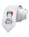 Mexican Extraterrestrial Text Printed White Necktie