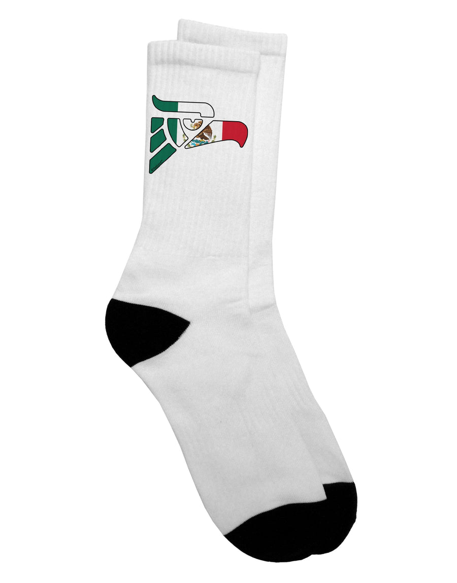 Mexican Flag Adult Crew Socks featuring the Hecho en Mexico Eagle Symbol - TooLoud-Socks-TooLoud-White-Ladies-4-6-Davson Sales