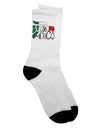 Mexican Flag Adult Crew Socks featuring the Mexico Eagle Symbol - TooLoud-Socks-TooLoud-White-Ladies-4-6-Davson Sales