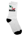 Mexican Flag Adult Crew Socks with Mexico Outline and Text - Exclusively by TooLoud-Socks-TooLoud-White-Ladies-4-6-Davson Sales