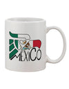 Mexican Flag and Eagle Symbol Adorned 11 oz Coffee Mug - Crafted by a Drinkware Expert-11 OZ Coffee Mug-TooLoud-White-Davson Sales