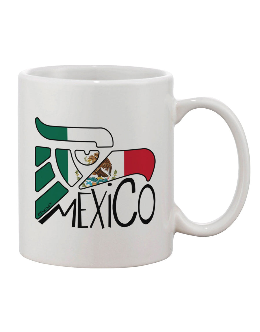 Mexican Flag and Eagle Symbol Adorned 11 oz Coffee Mug - Crafted by a Drinkware Expert-11 OZ Coffee Mug-TooLoud-White-Davson Sales