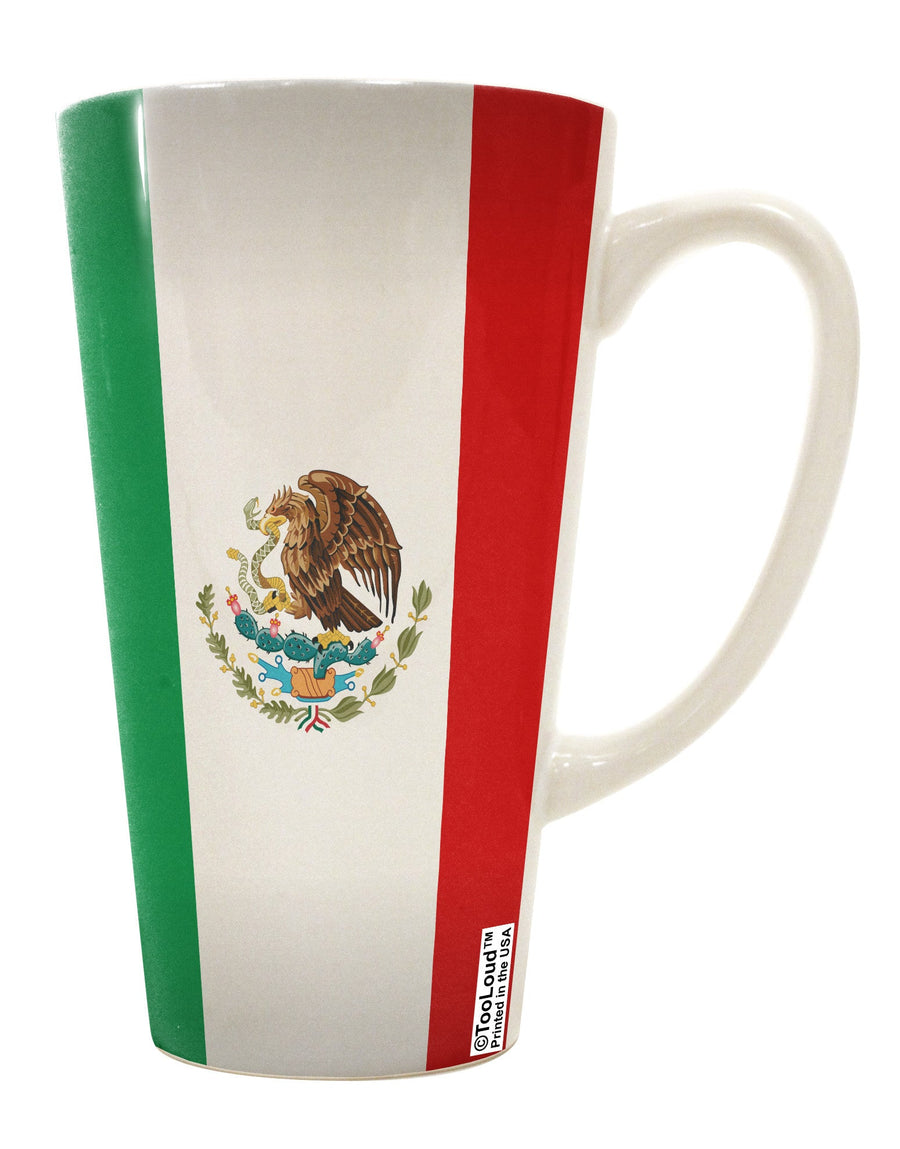 Mexican Flag AOP 16 Ounce Conical Latte Coffee Mug - Perfect for Beverage Enthusiasts TooLoud-Conical Latte Mug-TooLoud-White-Davson Sales