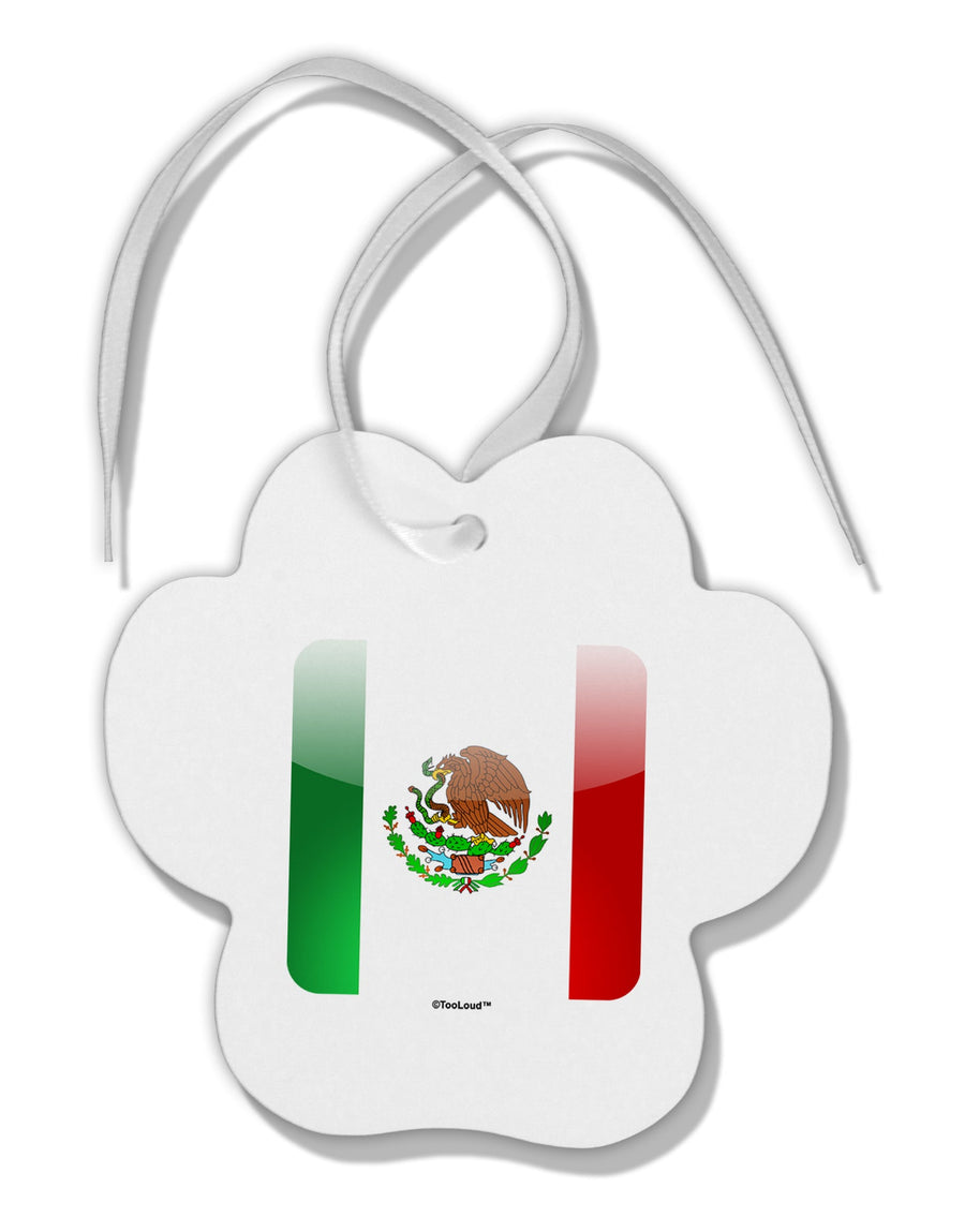 Mexican Flag App Icon Paw Print Shaped Ornament by TooLoud-Ornament-TooLoud-White-Davson Sales