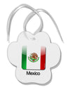 Mexican Flag App Icon - Text Paw Print Shaped Ornament by TooLoud-Ornament-TooLoud-White-Davson Sales