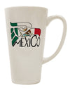 Mexican Flag Conical Latte Coffee Mug - Showcasing Mexico's Majestic Eagle Symbol - Crafted with Pride by TooLoud-Conical Latte Mug-TooLoud-White-Davson Sales