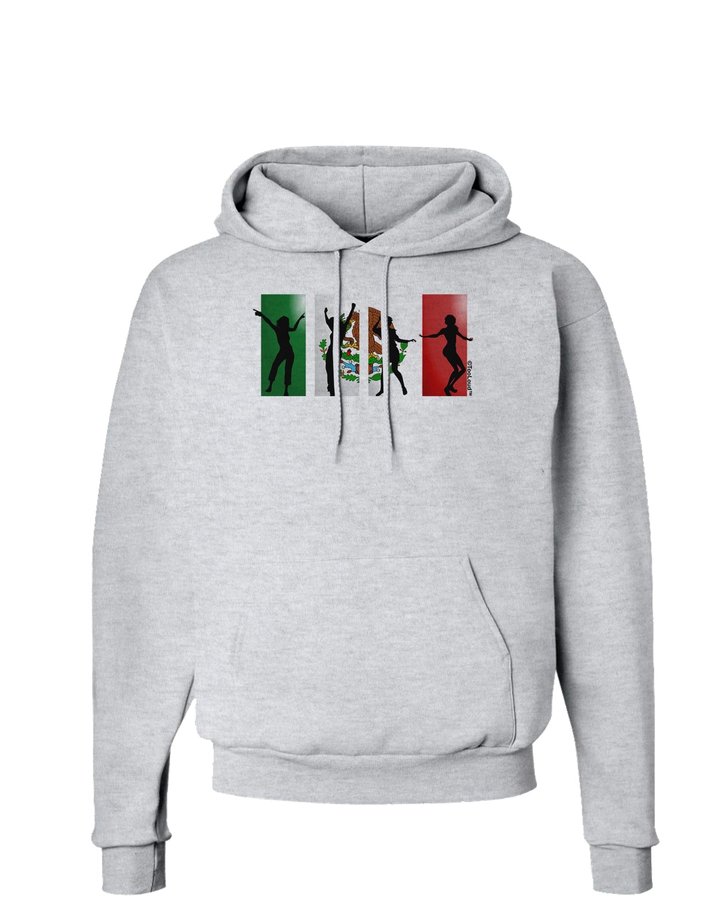 Mexican Flag - Dancing Silhouettes Hoodie Sweatshirt by TooLoud-Hoodie-TooLoud-AshGray-Small-Davson Sales