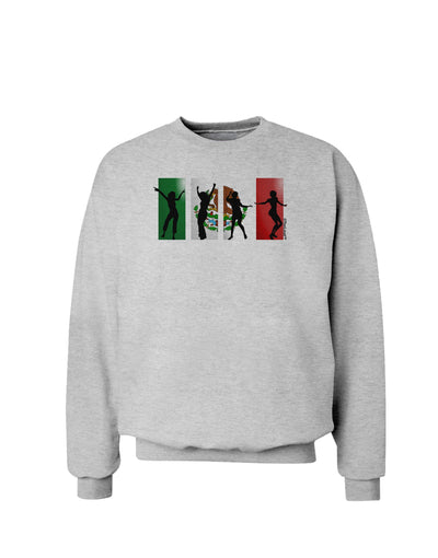 Mexican Flag - Dancing Silhouettes Sweatshirt by TooLoud-Sweatshirts-TooLoud-AshGray-Small-Davson Sales