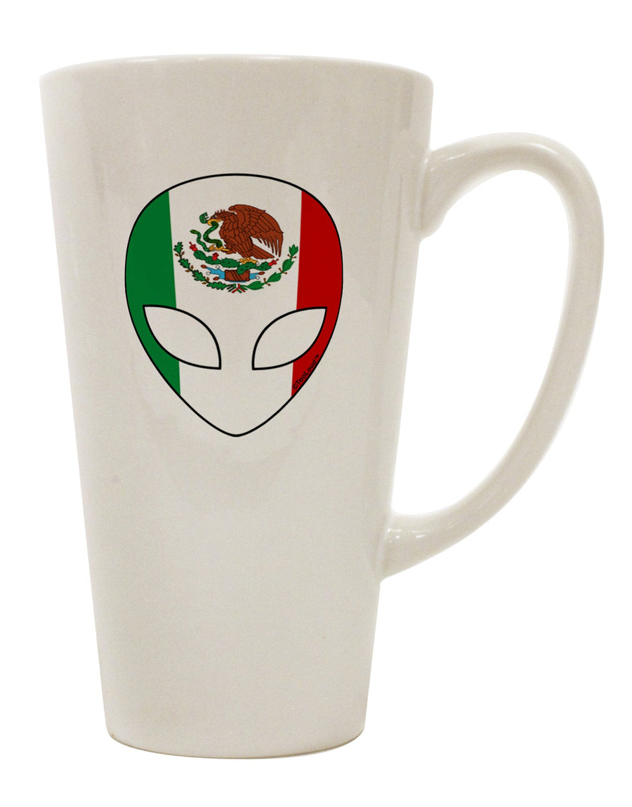 Mexican Flag Extraterrestrial 16 Ounce Conical Latte Coffee Mug - Expertly Crafted for Drinkware Enthusiasts by TooLoud-Conical Latte Mug-TooLoud-White-Davson Sales