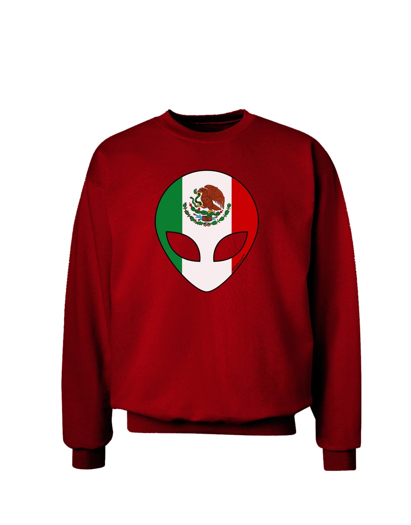 Mexican Flag Extraterrestrial Adult Dark Sweatshirt-Sweatshirt-TooLoud-Deep-Red-Small-Davson Sales