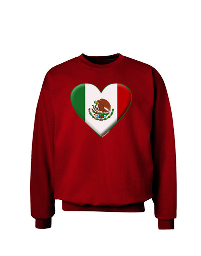 Mexican Flag Heart - Beveled Adult Dark Sweatshirt by TooLoud-Sweatshirts-TooLoud-Deep-Red-Small-Davson Sales