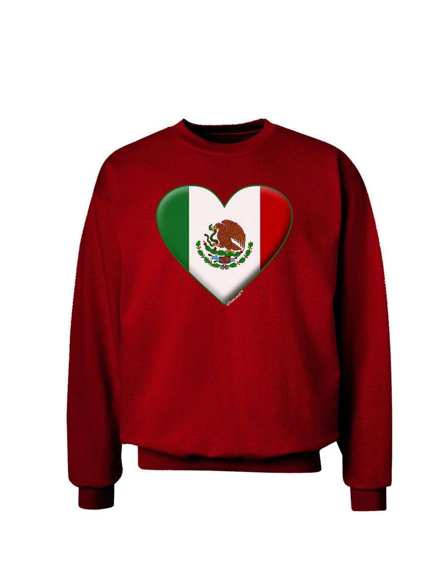 Mexican Flag Heart - Beveled Adult Dark Sweatshirt by TooLoud-Sweatshirts-TooLoud-Black-Small-Davson Sales