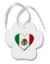 Mexican Flag Heart - Beveled Paw Print Shaped Ornament by TooLoud-Ornament-TooLoud-White-Davson Sales