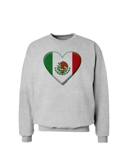 Mexican Flag Heart - Beveled Sweatshirt by TooLoud-Sweatshirts-TooLoud-AshGray-Small-Davson Sales