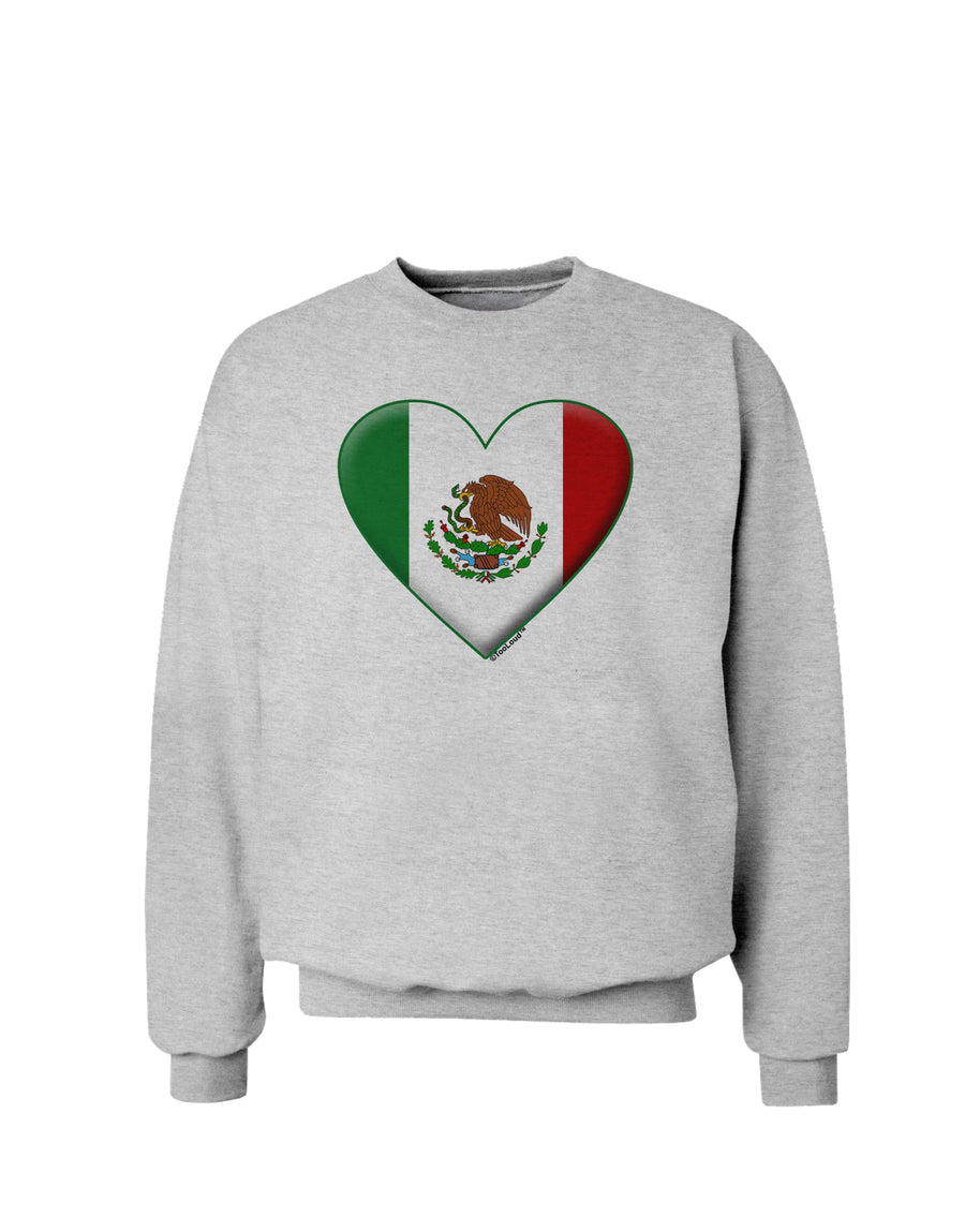 Mexican Flag Heart - Beveled Sweatshirt by TooLoud-Sweatshirts-TooLoud-White-Small-Davson Sales